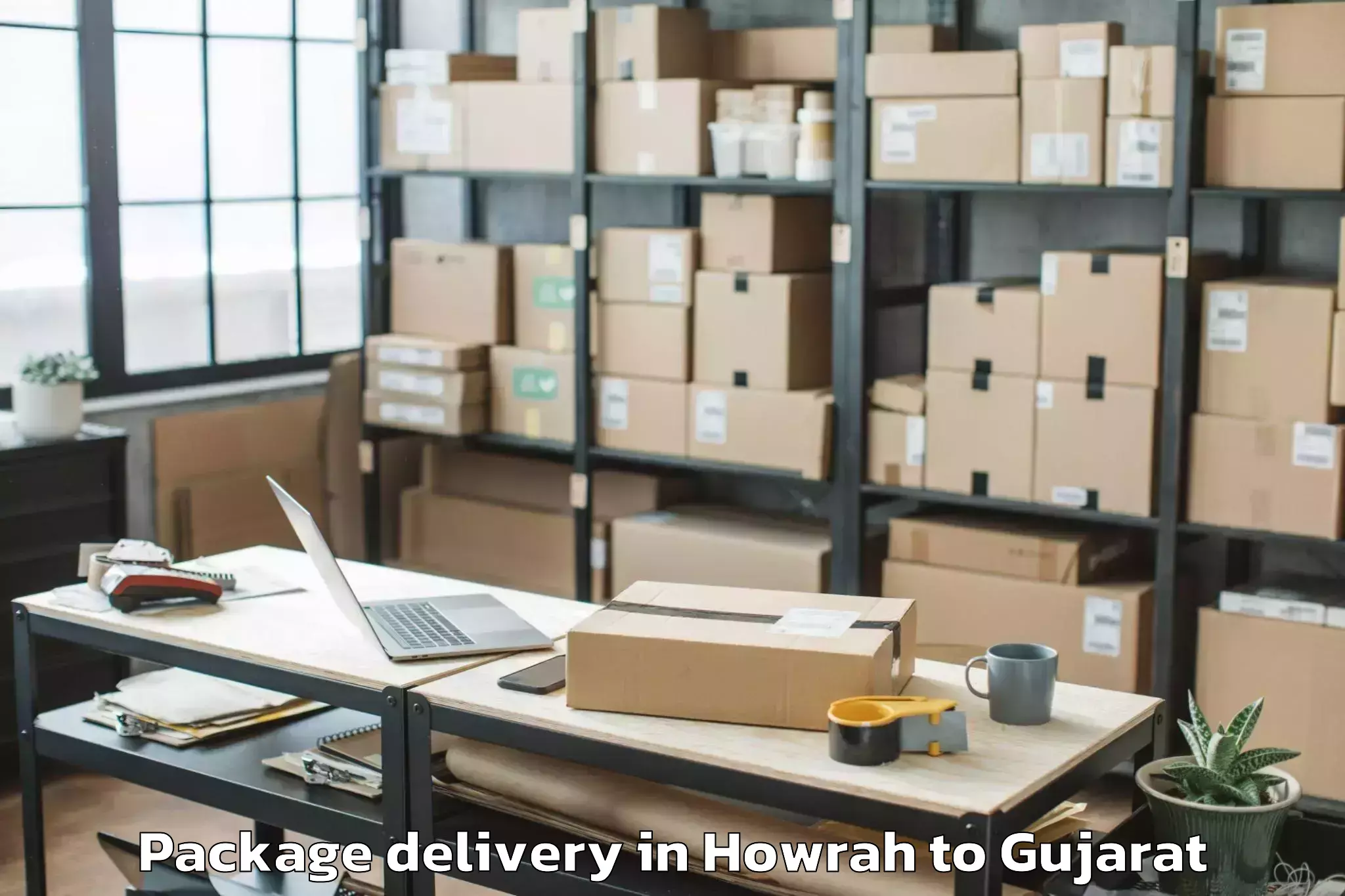 Leading Howrah to Lunavada Package Delivery Provider